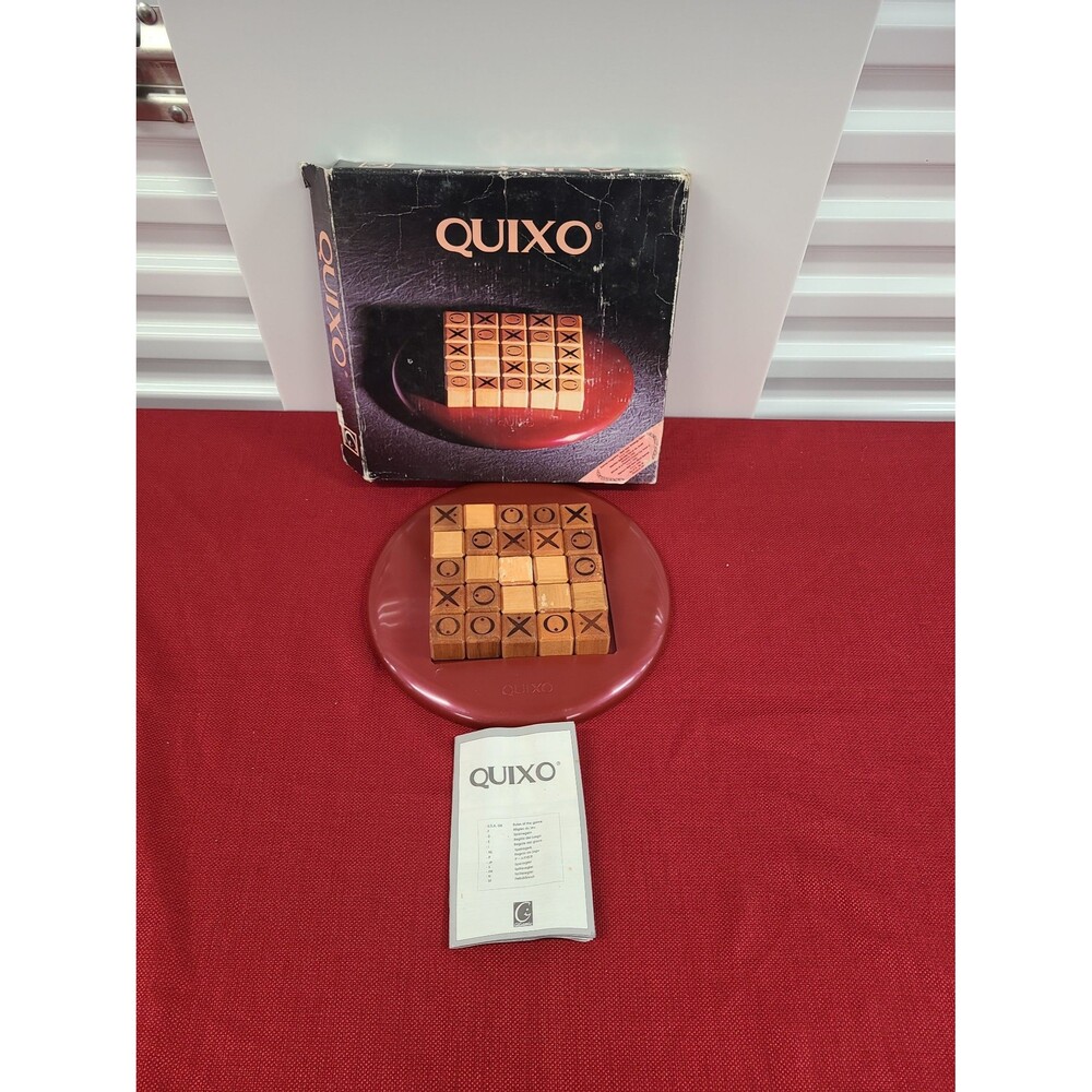 Vintage Quixo Wooden Board Game COMPLETE Gigamic 1995 Strategy Brown